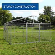 Gotland Large Outdoor Dog Kennel Heavy Duty Cage Fence with Waterproof Roof Cover and Sturdy Galvanized Metal Frame,Double Safety Locks