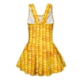 thumbnail image 5 of COEQINE Girls One Piece Bathing Suit, Scoop U-Neck & V Back Playful Swimsuit with Attached Skirt, Beach Swim Dress for Kids Age 8-9, Machine Washable, Yellow Corn, 5 of 8