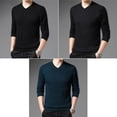 thumbnail image 5 of Suéter básico ajustado y cómodo de estilo clásico para hombre, suéter de punto fino de marca de otoño nuevo para hombre, suéteres informales de negocios con cuello en V, 5 of 5