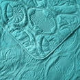 thumbnail image 2 of Quilt Set Full/Queen Size Aqua - Oversized Bedspread - Soft Microfiber Coverlet for All Season - Includes 1 Quilt and 2 Shams, Ocean Star Pattern, 2 of 7
