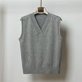 thumbnail image 2 of Ediodpoh Women's Knit Sweater Vest V Neck Sleeveless Pullover Thin Cardigan Casual Sweater Vest Women for Layering Stretchable Tops Light Gray M, 2 of 3
