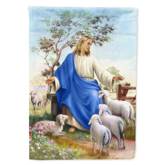 Carolines Treasures APH9641GF Jesus and his flock of sheep Flag Garden Size  Small multicolor
