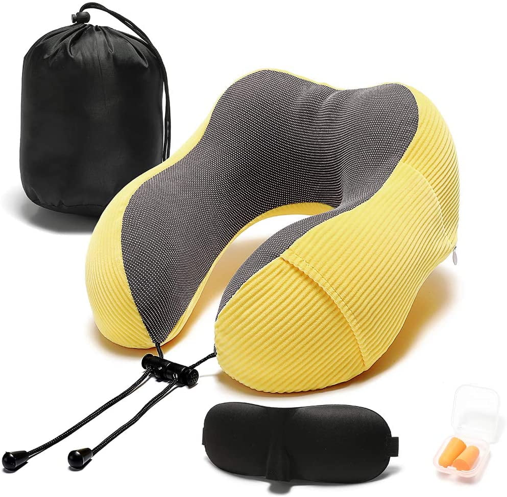 Travel Pillow Memory Foam 360 Degree Head Support Comfortable Neck