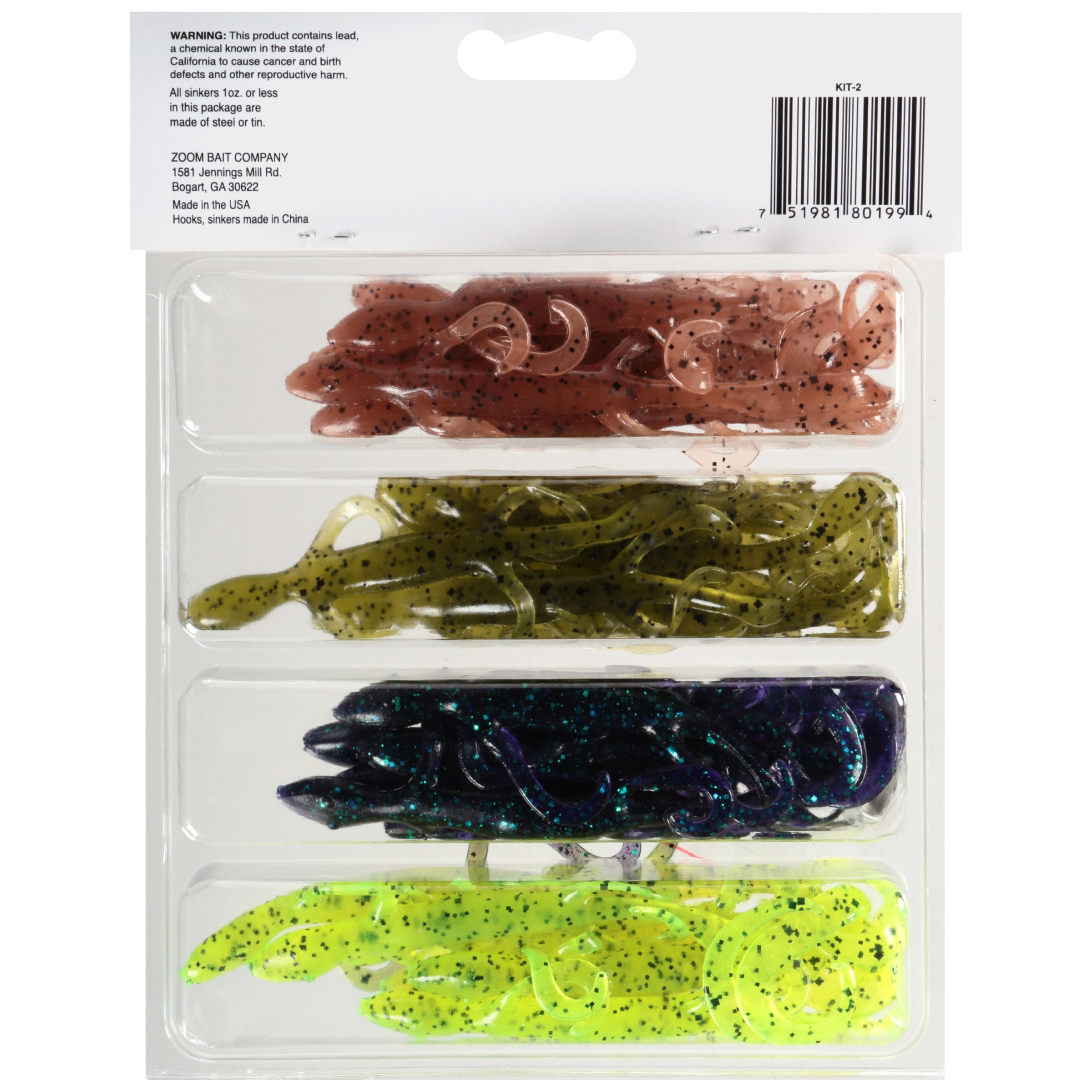Zoom Lizard Soft Plastic Freshwater Bait Kit 2, Assorted Colors