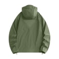 thumbnail image 6 of Mens Windbreak Lightweight Sun Protection Running Jackets with Zip Pocket, Workout Track Hoodie Athletic Gym Sweatshirts Men Army Green, 6 of 9