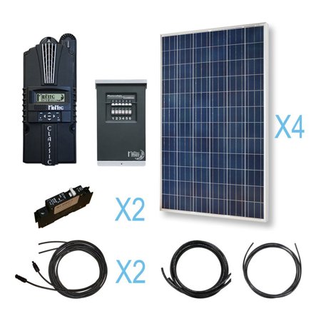 RENOGY® 1200W Polycrystalline Cabin Solar Kit: 4 300W Poly Solar Panels + 1 Midnite MPPT Controller + 2 Pairs of...