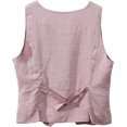 thumbnail image 5 of Amazhiyu Womens Pure Linen Sleeveless Button Down V Neck Crop Top Summer Vest Waistcoat, 5 of 6
