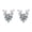 Elk, variant on Silver Plated Stainless Steel Deer Antler Stud Earrings for Women, Cute 5mm CZ Animal Shape Earrings, Hypoallergenic 8.5mm Holiday Jewelry for Sensitive Ears, Lobe Piercing Gift for Her