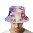 thumbnail image 4 of Hola Gatita Sombrero bucket para adultos, gorra de protección solar, sombrero de pescador plegable para viajes al aire libre, pesca y actividades de verano, 4 of 6