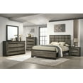 thumbnail image 6 of Contemporary Queen Panel Bed Frame w/ Rustic Charm Headboard - Modern Gray Ebony Wood, Minimalist Luxury for Bedroom - 81" L, Box Spring Required, 6 of 6