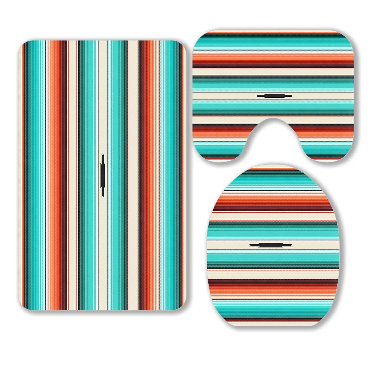 ABPHQTO Turquoise 3 Piece Bathroom Rugs Set Bath Rug Contour Mat and