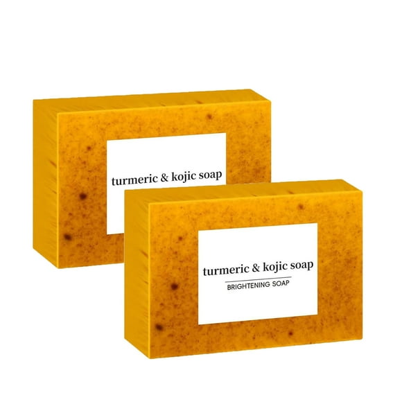 Lemon Turmeric Soap Tablets, Lemon Turmeric Kojic Acid Soap for Dark Spots, Facial And Body Shower Soap, Deep Cleansing Turmeric Soap for Dark Spots & Acne