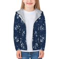 thumbnail image 3 of Kids Boys Girls Zip Up Hoodie - anchors waves navyblue Sun Protection Sweatshirt Workout Long Sleeve Jacket, 3 of 7