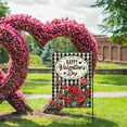 thumbnail image 6 of Jbralid Happy Valentine's Day Red Rose Flower Decorative Garden Flag, Floral Black White Buffalo Plaid Farmhouse Yard Outside Decoration, Anniversary Wedding Home Decor 12x18, 6 of 7