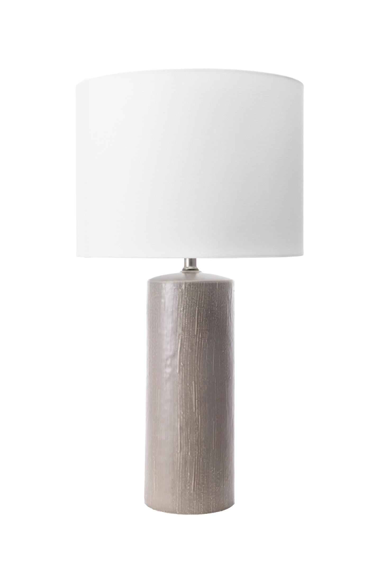 25 Inch Tangela Ridged Ceramic Linen, Tall Thin Silver Table Lamps Set Of 2
