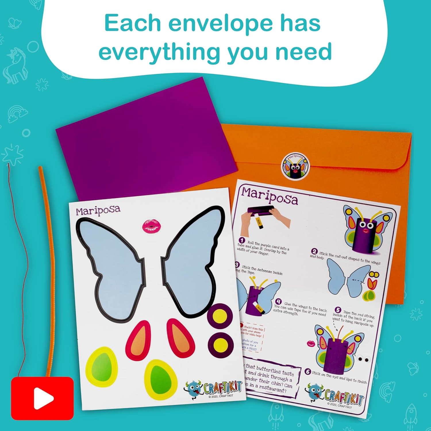 Craftikit Animal Arts and Crafts Kit for Ages 4-10