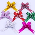 thumbnail image 4 of MasteelfCA 50Pcs 9cm Beautiful Pull Bowknots with Snowflake Pattern Christmas Decorative Pull Bowknots Gift Box Pull Bows Bowknot Ribbon(Golden), 4 of 7