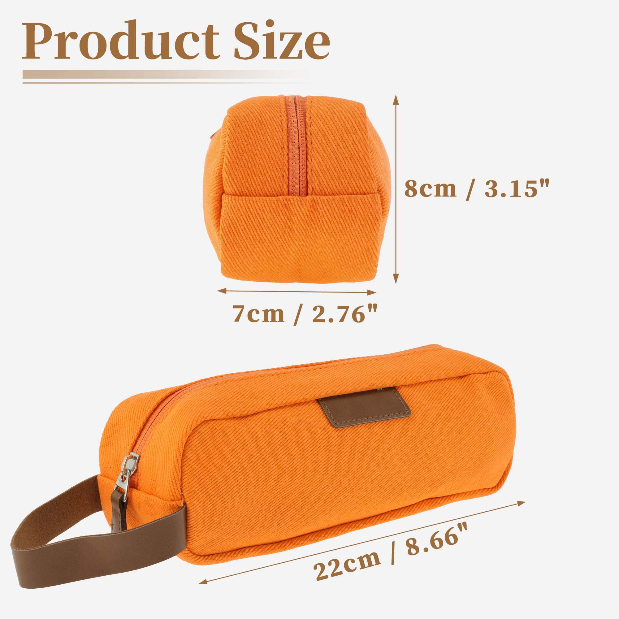 Unique Bargains Cotton Style Aesthetic Pen Bag Organizer Orange