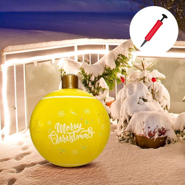 Bola de decoración navideña inflable colgante festivo para patio al aire libre Fiudx PVC