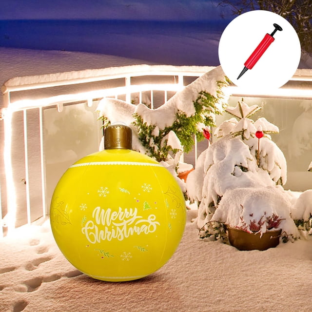 Vaidha Inflatable Christmas Decoration Ball Festive Outdoor Courtyard Pendant Printed PVC Toy Ball