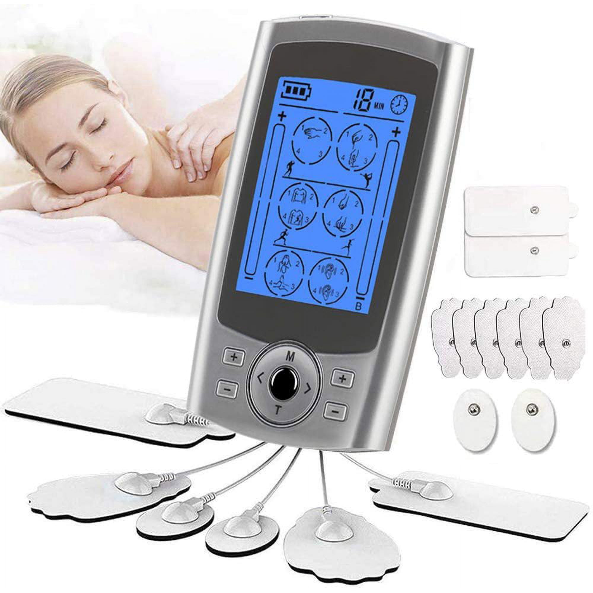 TENKER 24 Modes TENS Machine for Pain Relief&Muscle Strength Rechargeable  Electronic Pulse Massager 