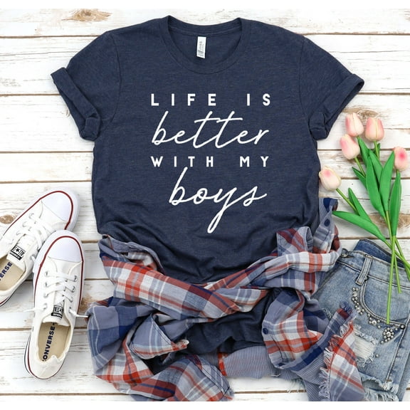 Life Is Better With My Boys, Mom Shirt, Mama Graphic Tee, Mom Graphic Tee, Mom Life Tee, Mom Of Boys, Mothers Day Gift, Twin Boys