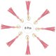 thumbnail image 3 of 8pcs Borlas de Cuero PU, Charm de Borla de 6" con Anillos de Llave para Hacer Joyería (Rosa), 3 of 6