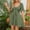 Army Green, variant on Mini Spring Dresses T Shirt Green Tie Front Petite Dress Short Sleeve A Line Sweetheart Dresses