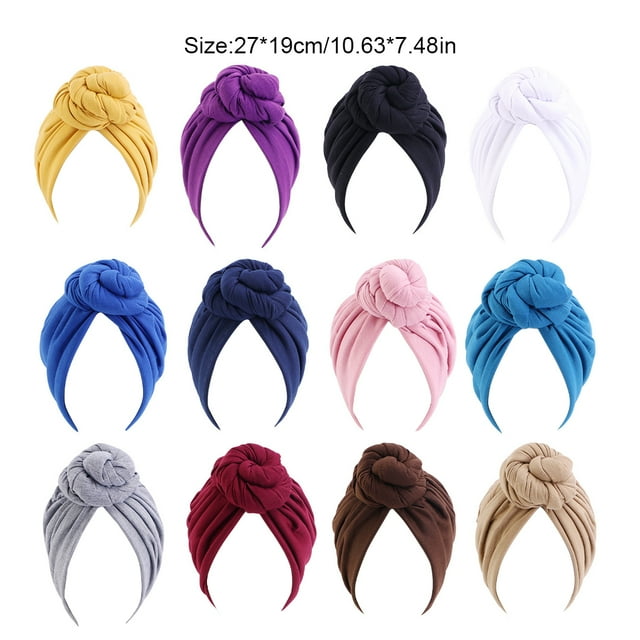Turban 2 Couches Nœud Hijab Musulman Élégant Spirale Bonnet Large Mode Accessoires Violet