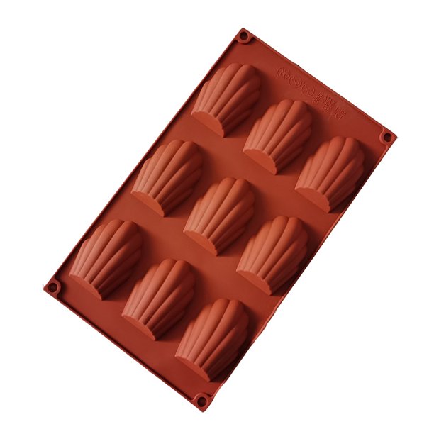 9 Hole Silicone Madeleine Mold for Cake, Chocolate, Pudding, Mousse
