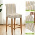 thumbnail image 4 of Farmhouse Stripe Bar Stool Covers - Stretch Dining Chair Covers Set of 6, Boho Country Vintage Yellow Striped Bar Chair Cover Removable Counter Stool Pub Chairs Slipcovers Protectors for Kitchen/Cafe, 4 of 9