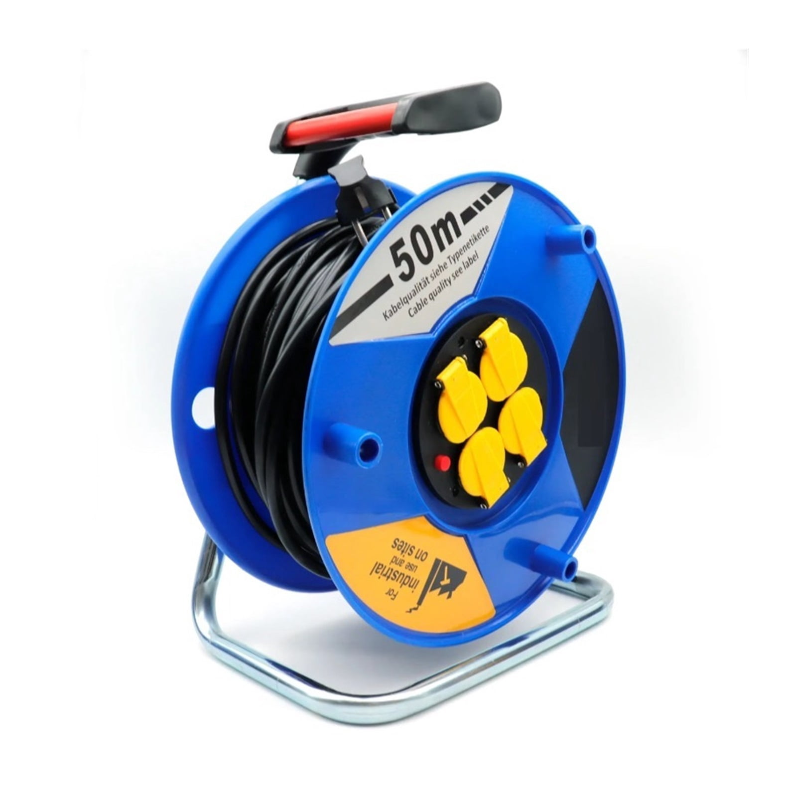 4 Way Cable Reel Retractable Iron 50m 40m 25m Extension Power