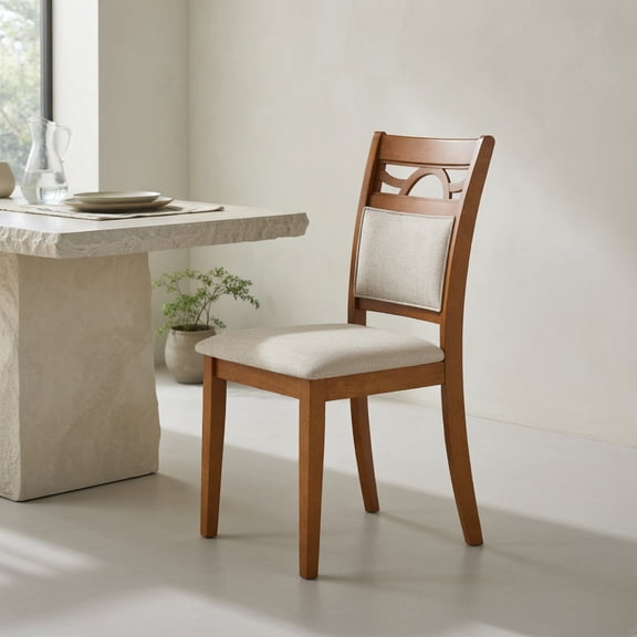 Resenkos 2-Piece Dining Chair with Rubber Wood Frame, Ergonomic Sturdy Chair for Kitchen, Dining Room, Brown