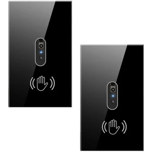 Interruptor con sensor IR InfraSwitchBlack 2Pzas 1Vía Sensor Infrarojo 3-10cm Detección 100-240V AC 50-60Hz 800W 10A Neg