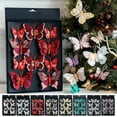 thumbnail image 7 of SLYNSHome Christmas Tree Butterfly Decorations Glitter Butterfly Ornaments with Clips for Holiday Crafts Christmas Tree - Clear, 7 of 7