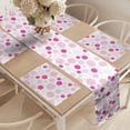 thumbnail image 2 of Ambesonne Abstract Table Runner & Placemats, Pastel Geometric Ovals, Placemat 4 pcs + Runner 16"x72", Magenta Pale Pink, 2 of 2