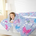 thumbnail image 4 of Manfei Cute Flower Daisy Queen Comforter Set,Pink Blue Butterfly Bedding Sets,Rustic Plant Bedding Comforter Set For Kids,Breathable Home Decor,3pcs, 4 of 8