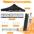 thumbnail image 3 of SANOPY 10x10 Heavy Duty Pop up Canopy with 4 Mosquito Net Sidewalls, Easy to Set up Temporary Shelter for Party, Backyard Event, Camping, and Beach Trip with a Handbag, Black, 3 of 12