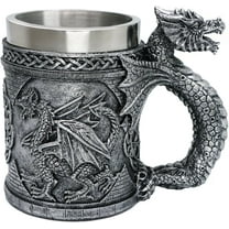 alikiki Medieval GOT Dragon Mug - Dragons Coffee Mug Gifts for Men - 15.8 OZ Stainless Drinking Cup Beer Steins Dragon Themed Party Decoration