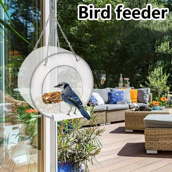 Fznkrag Bird Feeder, Hanging Bird Feeding Station Outdoor Garden Bird Feeder with Hook for Wild Birds