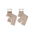 thumbnail image 3 of BemeyourBBs Toddler Baby Girl Football Outfit Cute Infant Girls Summer Clothes Embroidery Sleeveless Smocked Camisole Tank Top Wide Leg Pants Set, 3 of 9