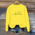 thumbnail image 3 of IROINNID Women Leaf Printed Round Neck Casual Sporty Long Sleeved Sweatshirt Top Soft Warm Winter Loose Fit Hoodie Everyday Wear Office Outing(Yellow,S), 3 of 5