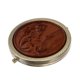 thumbnail image 3 of GOOHOCHY Espejo de maquillaje portátil de madera y metal, redondo, retro, plegable, para mujer., 3 of 8