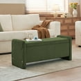 thumbnail image 6 of Pinmoco 44" Upholstered Storage Bench, Wood Frame Entryway Bench with Storage for Bedroom & Living Room, Corduroy Olive Green, 6 of 9