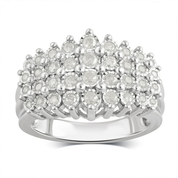 Arista 1/2 Carat T.W Diamond Illusion Broad Band Anniversary Ring in Sterling Silver (I-J, I2-I3)
