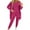 Hot Pink 2 pieces sets, variant on clear 50% off Womens 3 Piece Sets Holiday Usmixi Womens Homewear Sets Long Sleeve Cardigan and Tank Top and Drawstring Pant Lounge Sets Casual Solid Sleepwear Sets Pajamas Sets Up to 65% off