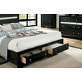 thumbnail image 4 of Contemporary Black Color Eastern King Size Bed Black Color 1pc Bed Bedroom Furniture Panel HB, 4 of 5