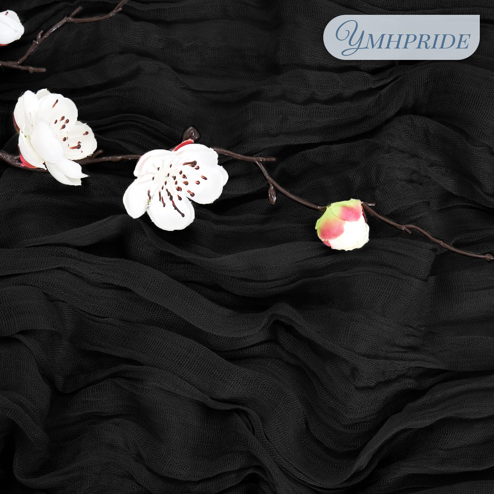 12 Pack 35 x 120 inch Long Boho Cheese Cloth Gauze Table Runners Semi Sheer Table Runner for Wedding Decor