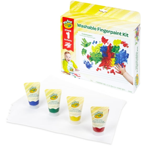 Crayola My First Fingerpaint Kit, Washable Paint Set, 14 Pieces