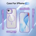 thumbnail image 4 of TECH CIRCLE For iPhone 16e Clear Phone Case 6.1" 2025 with Magnetic Ring and Hidden Foldable Kickstand, Compatible with MagSafe, Slim Lightweiht Protective Transparent Back Cover Case, Purple, 4 of 8